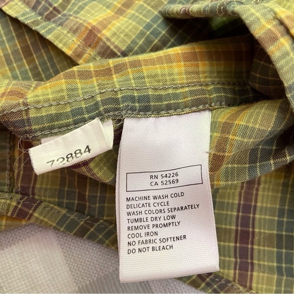ROYAL Robbins button down shirt plaid 100% cotton yellow blue long sleeve Large - Picture 7 of 16